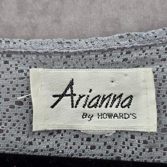 Arianna by Howards Gray Lace Fringe Boho Beach Swim Cover Up Duster Kimono XL - Picture 8 of 8